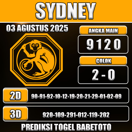 PREDIKSI TOGEL SYDNEY 03 AGUSTUS 2025