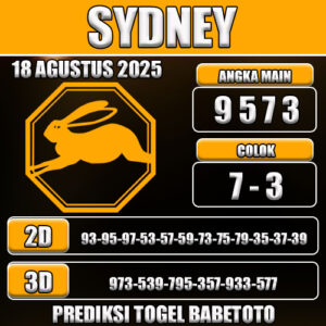 PREDIKSI TOGEL SYDNEY 18 AGUSTUS 2025