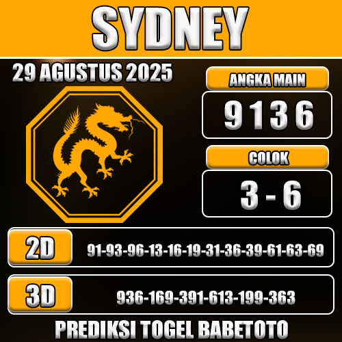 PREDIKSI TOGEL SYDNEY 29 AGUSTUS 2025