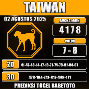 PREDIKSI TOGEL TAIWAN 02 AGUSTUS 2025