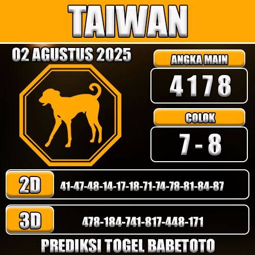 PREDIKSI TOGEL TAIWAN 02 AGUSTUS 2025