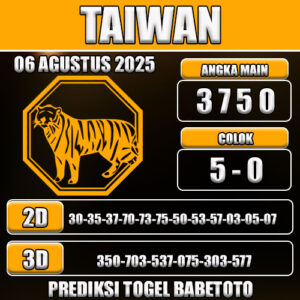 PREDIKSI TOGEL TAIWAN 06 AGUSTUS 2025