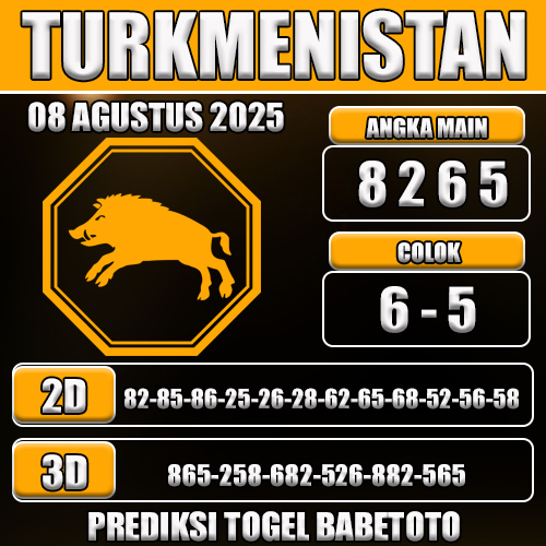 PREDIKSI TOGEL TURKMENISTAN 08 AGUSTUS 2025