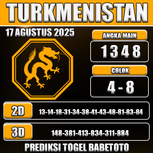 PREDIKSI TOGEL TURKMENISTAN 17 AGUSTUS 2025