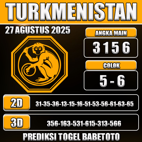 PREDIKSI TOGEL TURKMENISTAN 27 AGUSTUS 2025