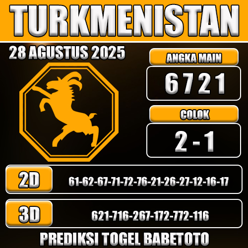 PREDIKSI TOGEL TURKMENISTAN 28 AGUSTUS 2025