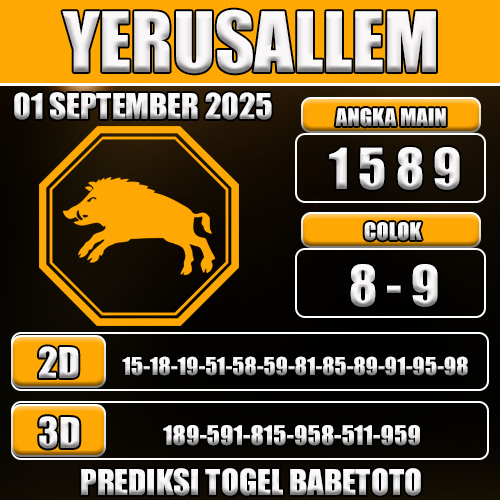PREDIKSI TOGEL YERUSALLEM 01 SEPTEMBER 2025