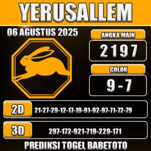 PREDIKSI TOGEL YERUSALLEM 06 AGUSTUS 2025