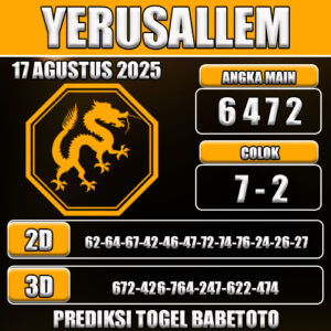 PREDIKSI TOGEL YERUSALLEM 17 AGUSTUS 2025