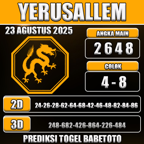 PREDIKSI TOGEL YERUSALLEM 23 AGUSTUS 2025