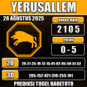PREDIKSI TOGEL YERUSALLEM 26 AGUSTUS 2025