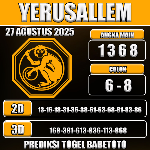 PREDIKSI TOGEL YERUSALLEM 27 AGUSTUS 2025
