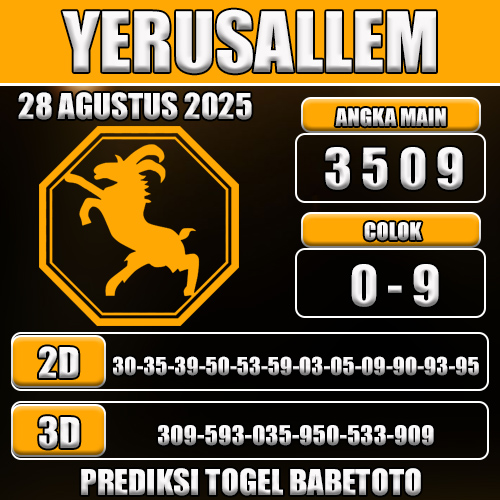 PREDIKSI TOGEL YERUSALLEM 28 AGUSTUS 2025