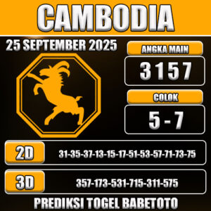 PREDIKSI TOGEL CAMBODIA 25 SEPTEMBER 2025