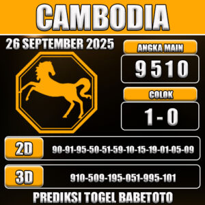 PREDIKSI TOGEL CAMBODIA 26 SEPTEMBER 2025
