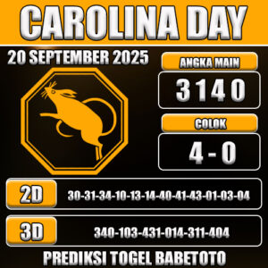 PREDIKSI TOGEL CAROLINA DAY 20 SEPTEMBER 2025