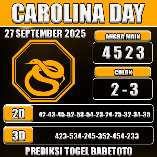 PREDIKSI TOGEL CAROLINA DAY 27 SEPTEMBER 2025