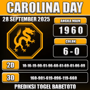 PREDIKSI TOGEL CAROLINA DAY 28 SEPTEMBER 2025