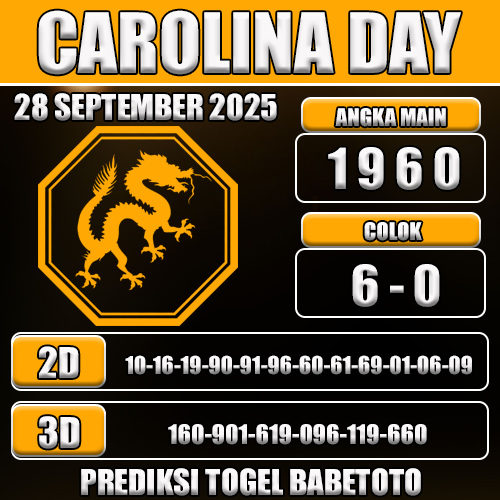 PREDIKSI TOGEL CAROLINA DAY 28 SEPTEMBER 2025