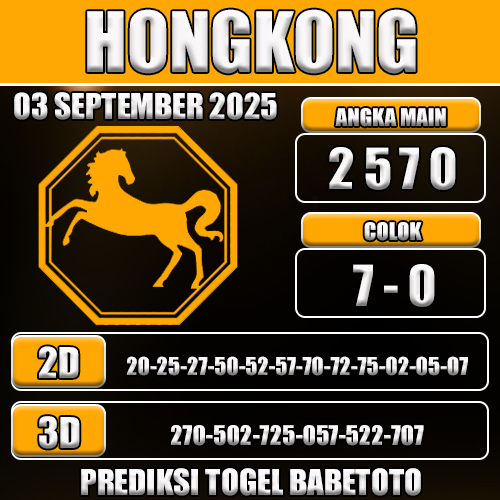 PREDIKSI TOGEL HONGKONG 03 SEPTEMBER 2025