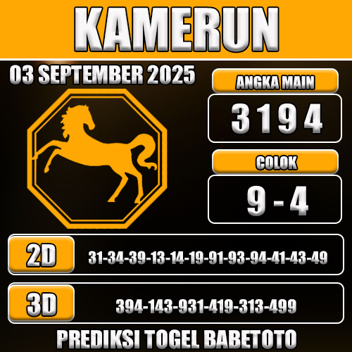 PREDIKSI TOGEL KAMERUN 03 SEPTEMBER 2025