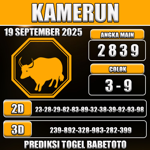 PREDIKSI TOGEL KAMERUN 19 SEPTEMBER 2025