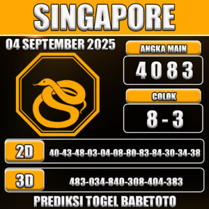 PREDIKSI TOGEL SINGAPORE 04 SEPTEMBER 2025