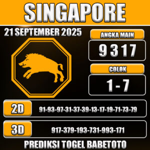 PREDIKSI TOGEL SINGAPORE 21 SEPTEMBER 2025
