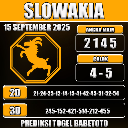 PREDIKSI TOGEL SLOWAKIA 15 SEPTEMBER 2025
