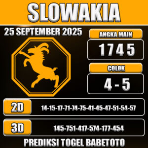 PREDIKSI TOGEL SLOWAKIA 25 SEPTEMBER 2025