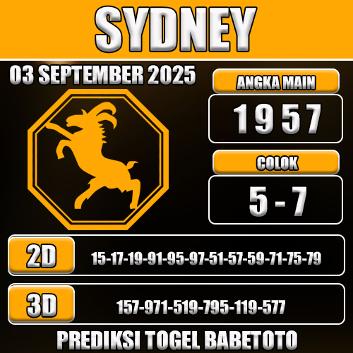 PREDIKSI TOGEL SYDNEY 03 SEPTEMBER 2025