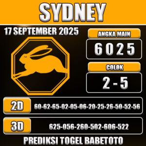 PREDIKSI TOGEL SYDNEY 17 SEPTEMBER 2025