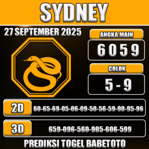 PREDIKSI TOGEL SYDNEY 27 SEPTEMBER 2025
