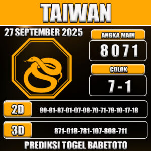 PREDIKSI TOGEL TAIWAN 27 SEPTEMBER 2025