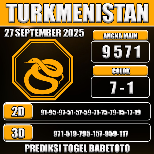 PREDIKSI TOGEL TURKMENISTAN 27 SEPTEMBER 2025