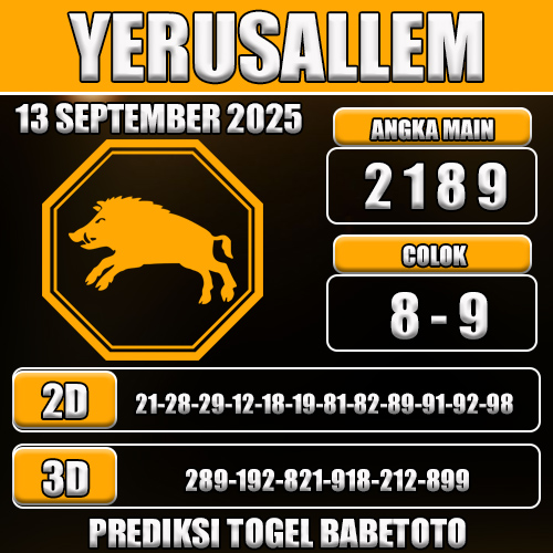 PREDIKSI TOGEL YERUSALLEM 13 SEPTEMBER 2025