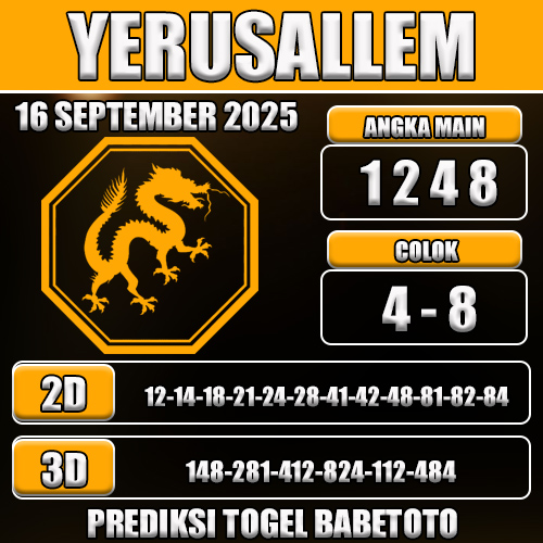 PREDIKSI TOGEL YERUSALLEM 16 SEPTEMBER 2025