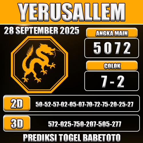 PREDIKSI TOGEL YERUSALLEM 28 SEPTEMBER 2025
