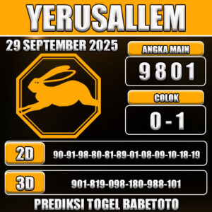PREDIKSI TOGEL YERUSALLEM 29 SEPTEMBER 2025