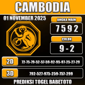 PREDIKSI TOGEL CAMBODIA 01 NOVEMBER 2025