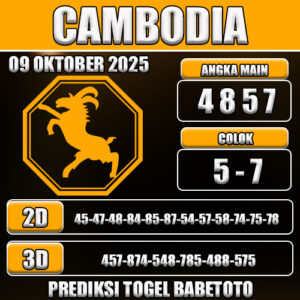 PREDIKSI TOGEL CAMBODIA 09 OKTOBER 2025