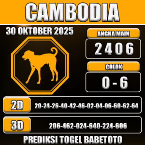 PREDIKSI TOGEL CAMBODIA 30 OKTOBER 2025