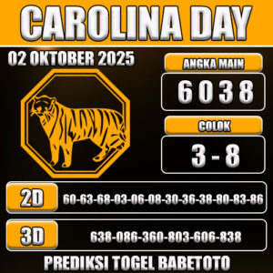 PREDIKSI TOGEL CAROLINA DAY 02 OKTOBER 2025