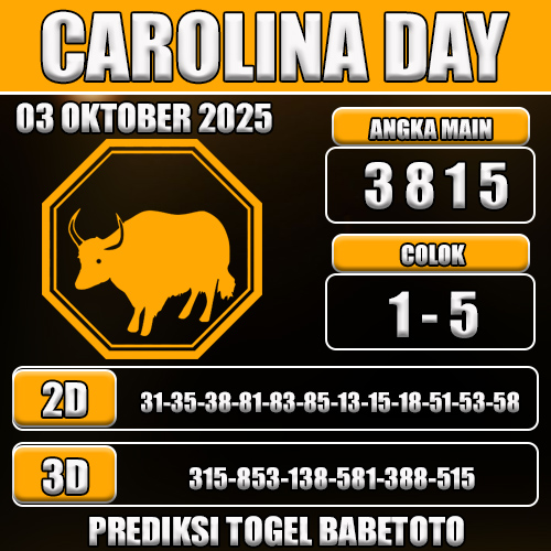 PREDIKSI TOGEL CAROLINA DAY 03 OKTOBER 2025