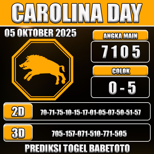 PREDIKSI TOGEL CAROLINA DAY 05 OKTOBER 2025