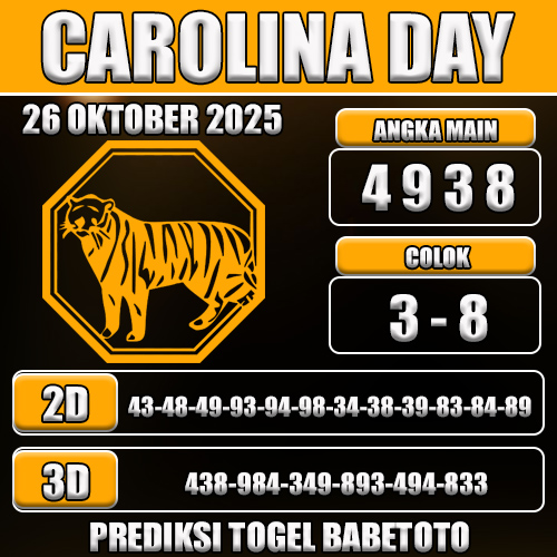 PREDIKSI TOGEL CAROLINA DAY 26 OKTOBER 2025