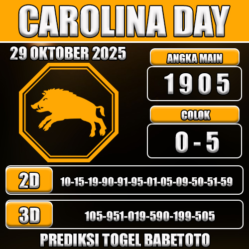 PREDIKSI TOGEL CAROLINA DAY 29 OKTOBER 2025
