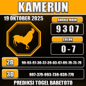 PREDIKSI TOGEL KAMERUN 19 OKTOBER 2025