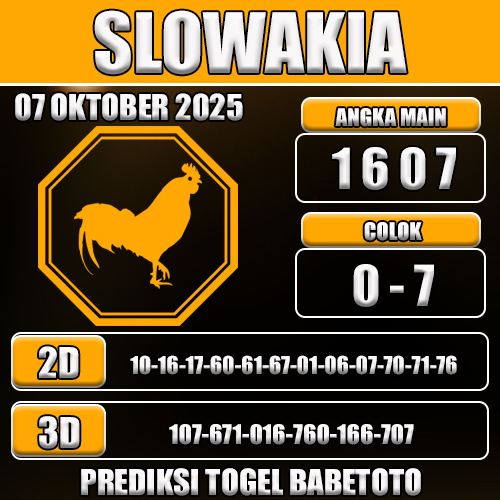 PREDIKSI TOGEL SLOWAKIA 07 OKTOBER 2025