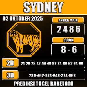 PREDIKSI TOGEL SYDNEY 02 OKTOBER 2025